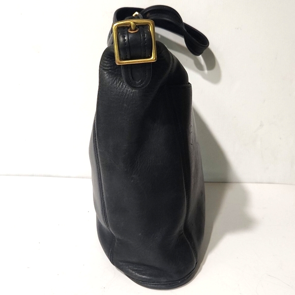 Vintage Coach Slim Black Leather Duffle Tote Shoulder Bag 9060 - Picture 9 of 16